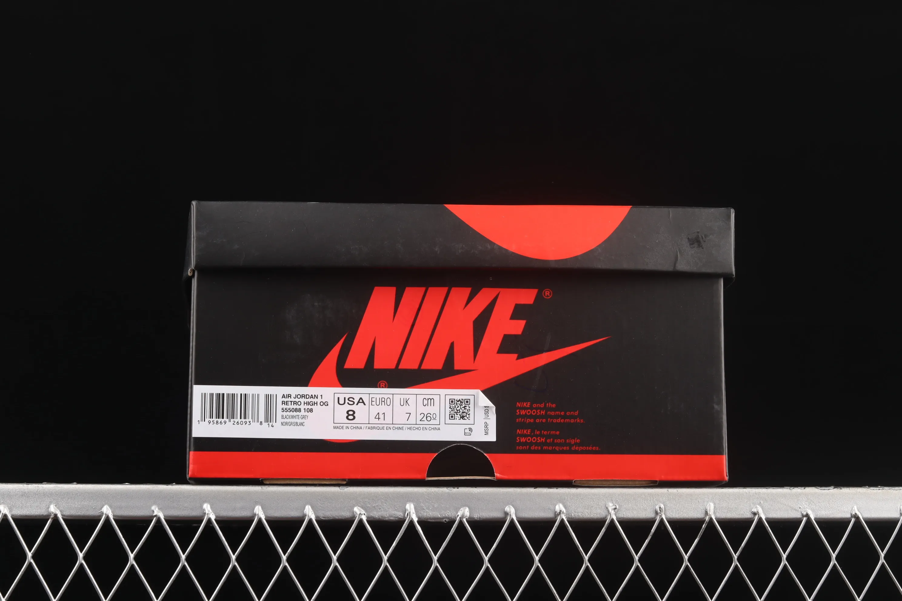 All categories Air Jordan Jordan series basketball shoes Air Jordan 1 High L version Air Jordan 1 High OG "Stage Haze" AJ1 Joe 1 black and gray toe 555088-108